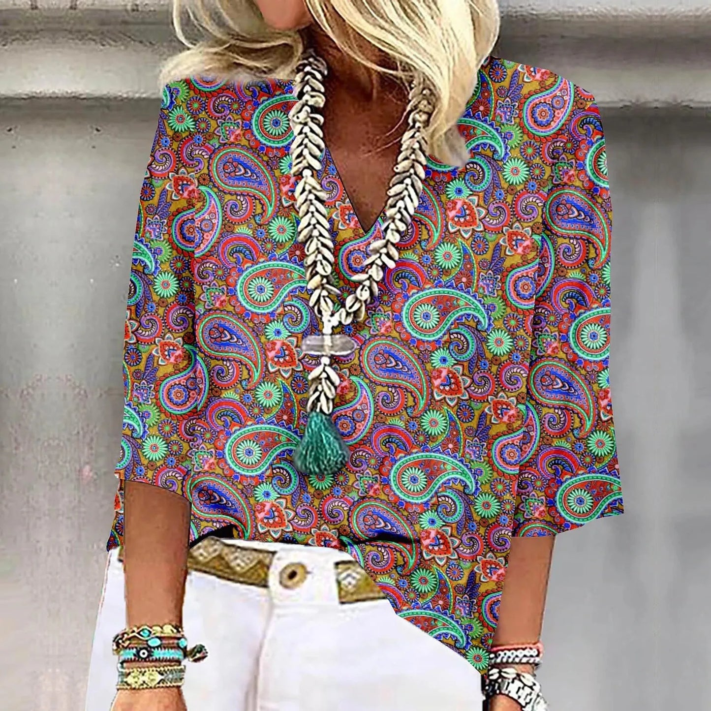 Lovaé™ | Vibrant Print Boho Bluse