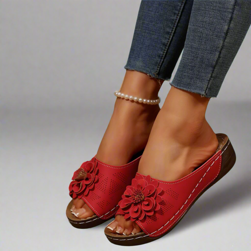 Lovaé™ | Elegante ortopædiske sandaler med blomstermønster