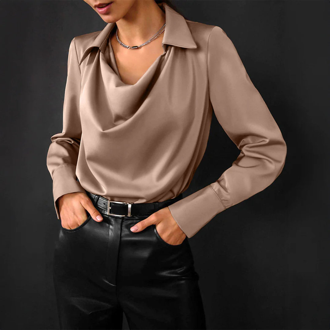 Lovaé™ | Elegant Langærmet Top med Cowl Neck
