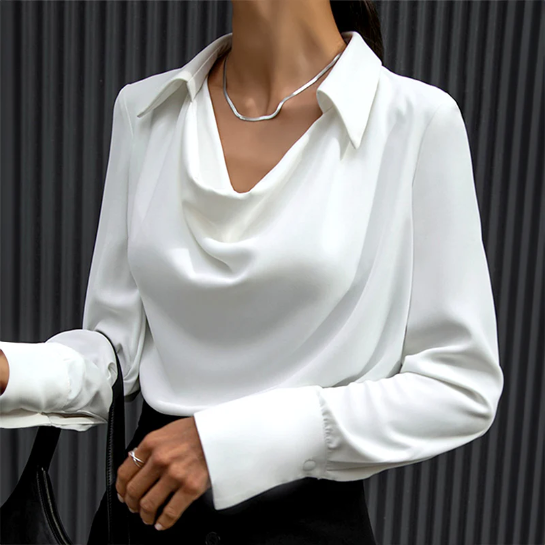 Lovaé™ | Elegant Langærmet Top med Cowl Neck