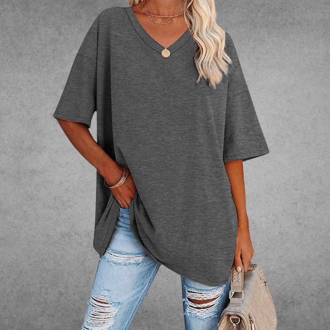 Lovaé™ | Stilfuld Oversized V-Neck T-shirt