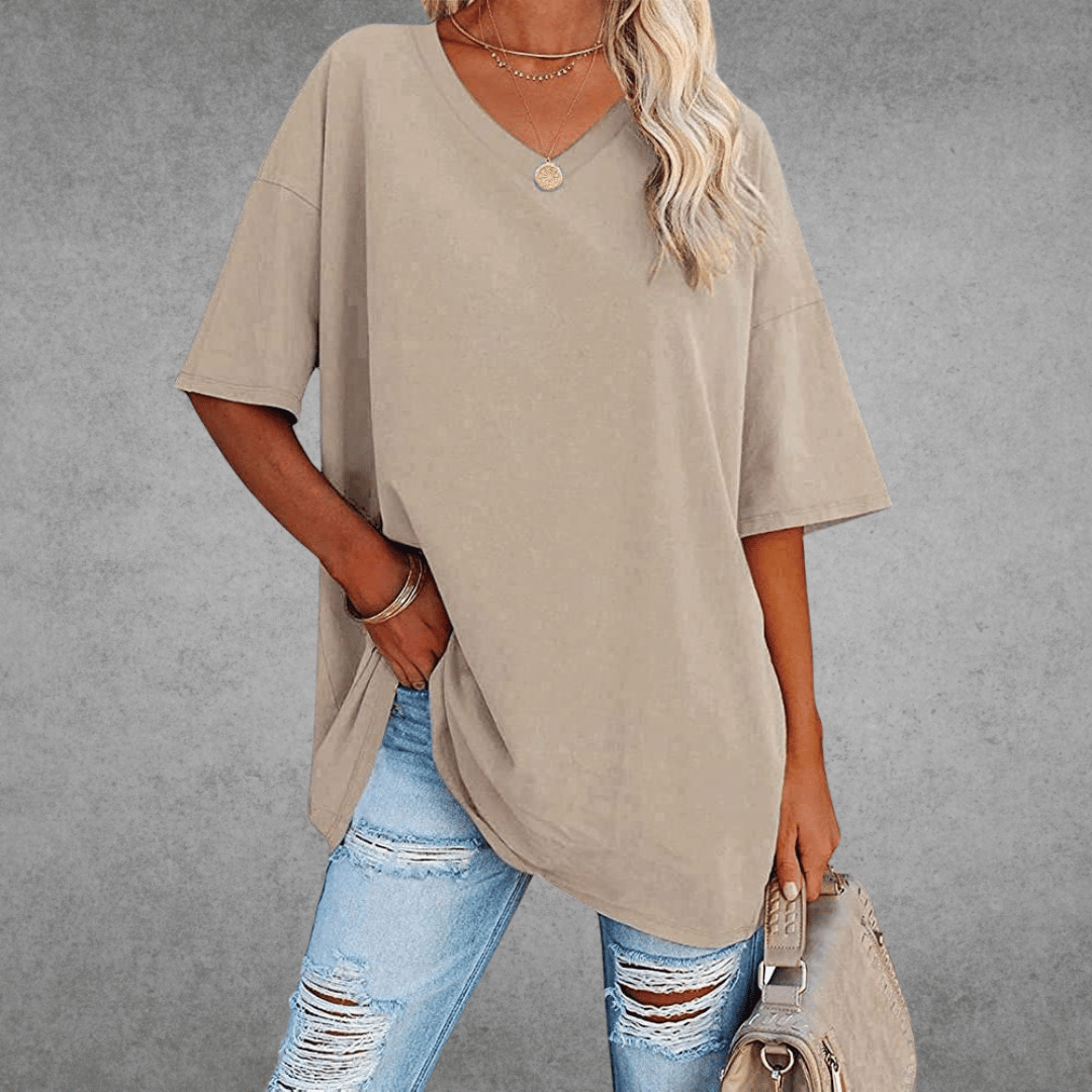 Lovaé™ | Stilfuld Oversized V-Neck T-shirt