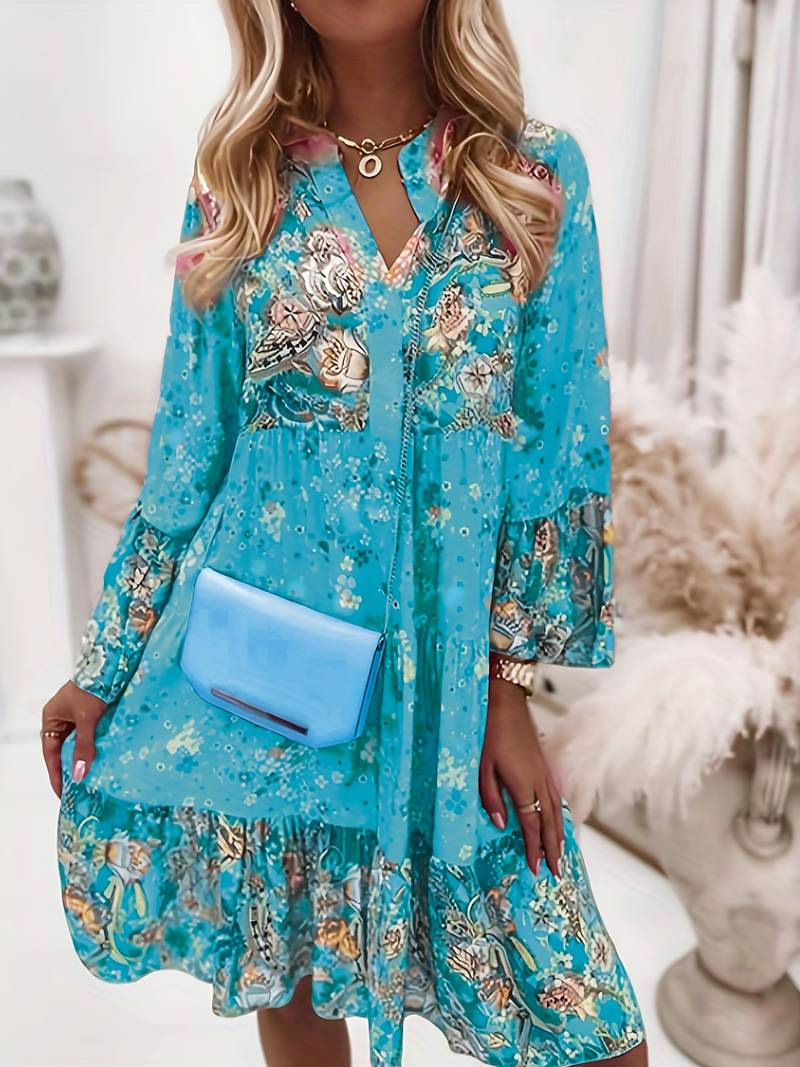 Lovaé™ | Stilfuld Boho Kjole med Blomsterprint