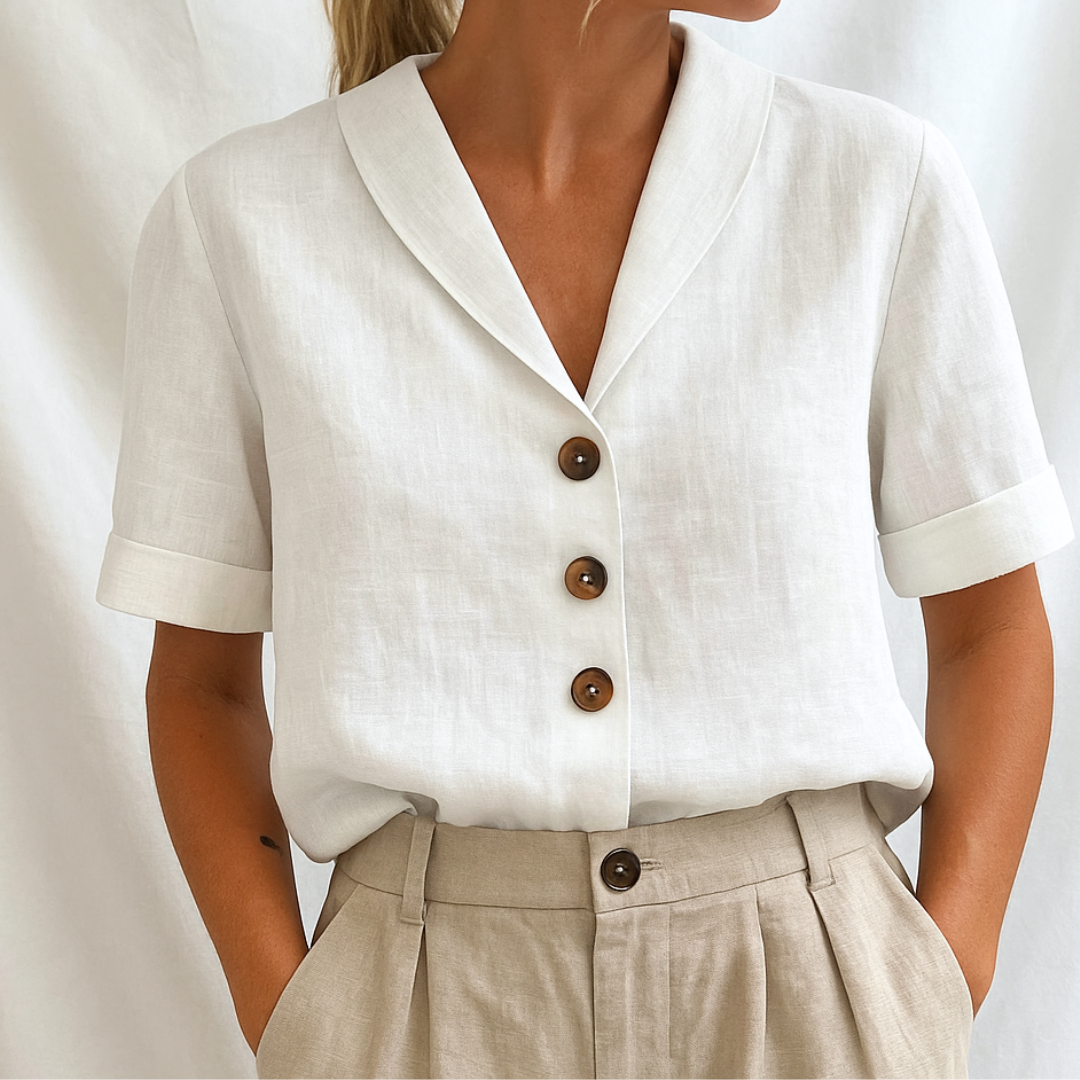 Lovaé™ | Elegant ensfarvet bluse