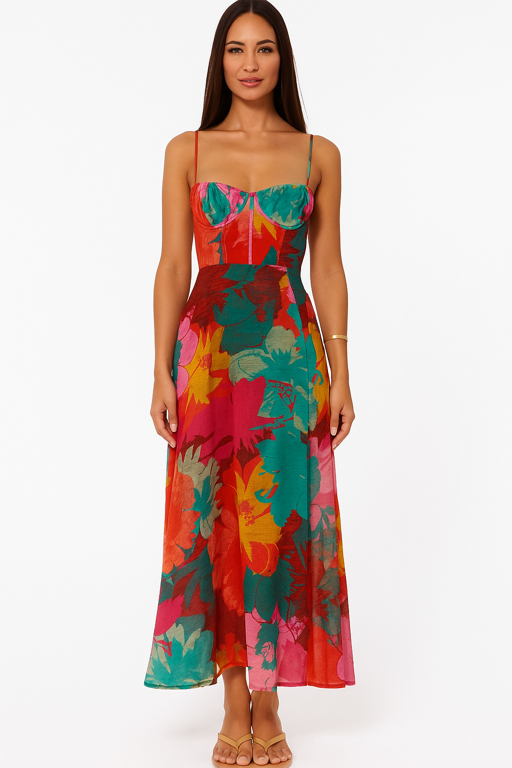 Lovaé™ | sexede stropløs kjole med blomsterprint