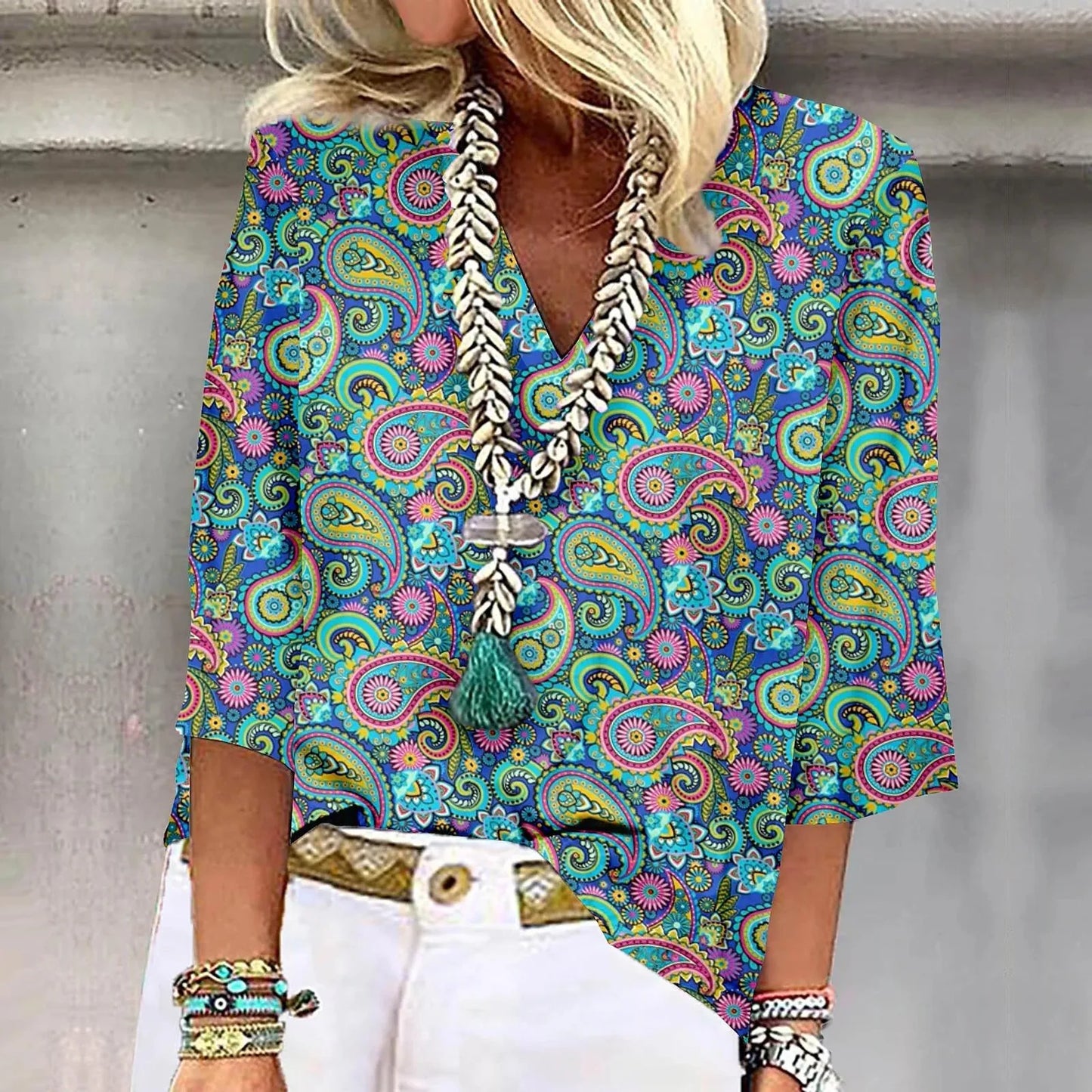 Lovaé™ | Vibrant Print Boho Bluse
