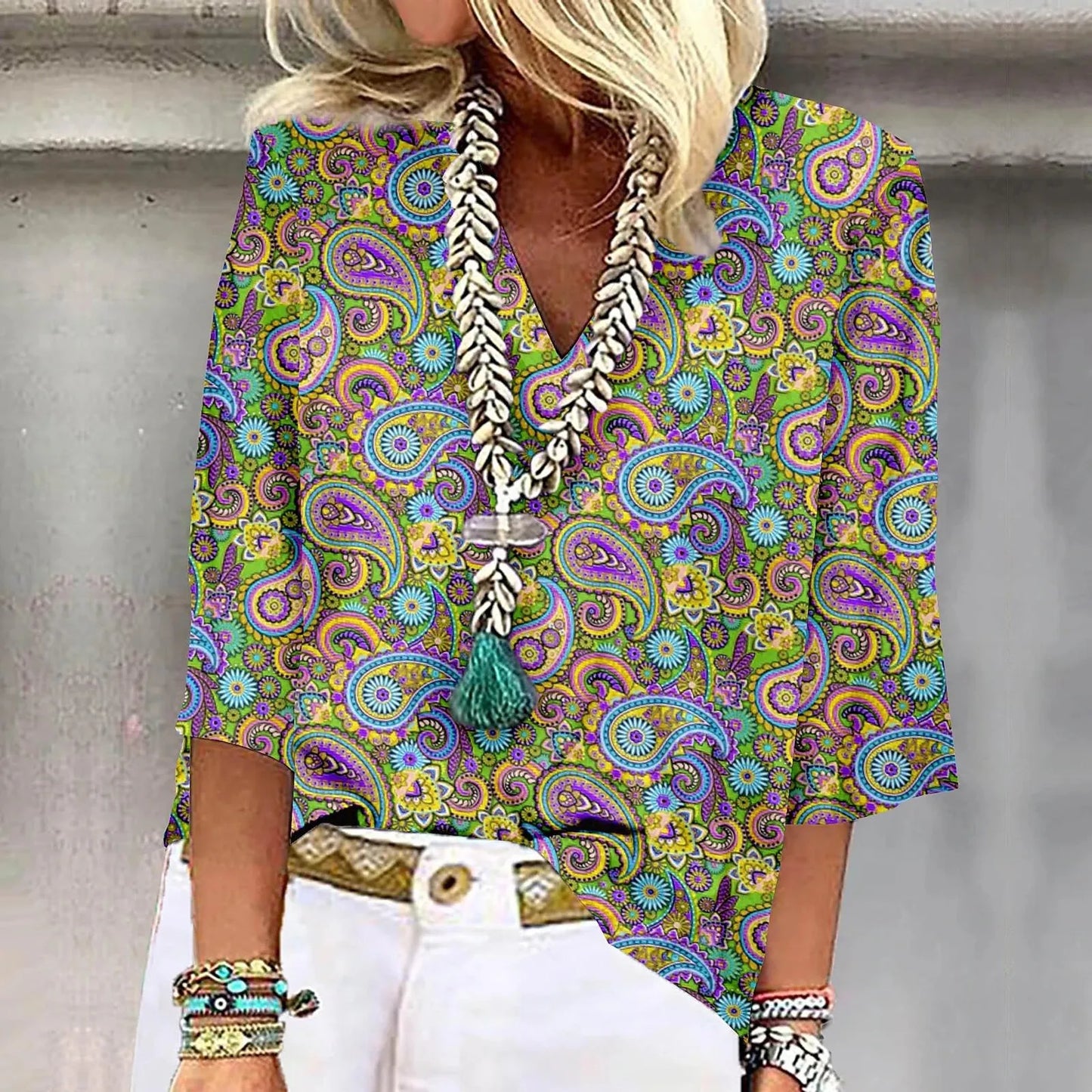 Lovaé™ | Vibrant Print Boho Bluse