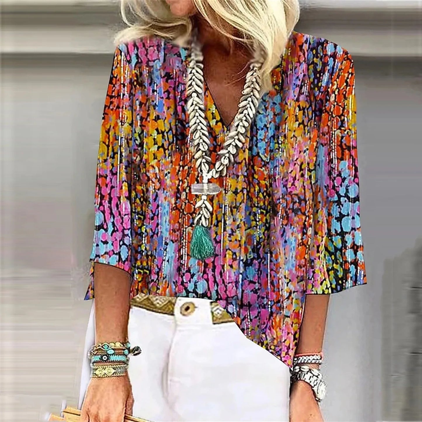 Lovaé™ | Vibrant Print Boho Bluse