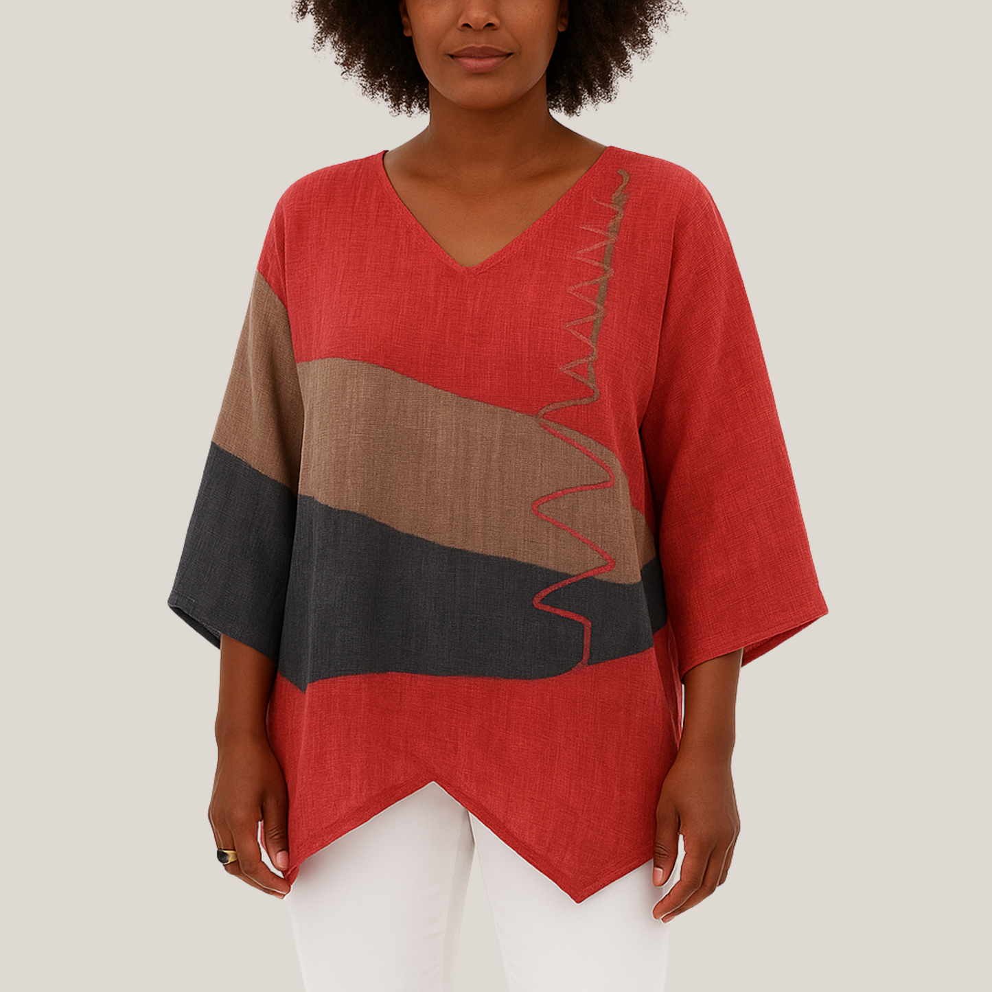 Lovaé™ | Stilfuld V-hals Color Block Top